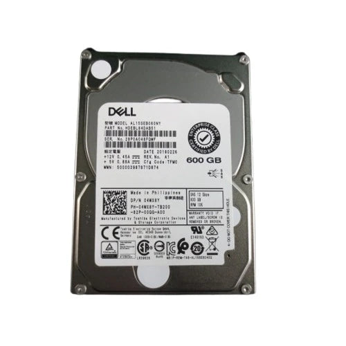 Dell 600GB Hard Drive SAS ISE 12Gbps 10k 512n 2.5in with 3.5in
