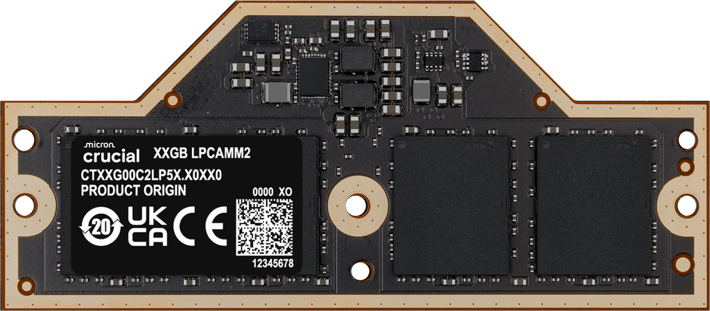 Crucial 32GB LPCAMM2 LPDDR5X- 7500 memory