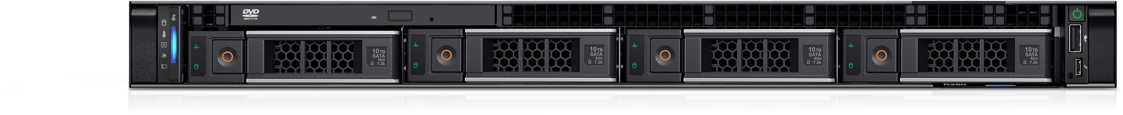 Dell PowerEdge R250 Server - Intel Xeon E-2314 2.8GHz - 2x960GB SSD SATA - 2X16GB UDIMM