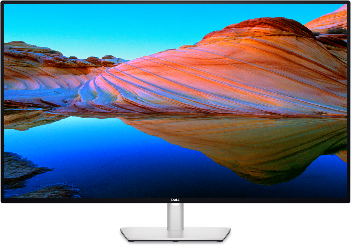 Dell UltraSharp U4323QE 43-inch 4K USB-C hub monitor, angled front view
